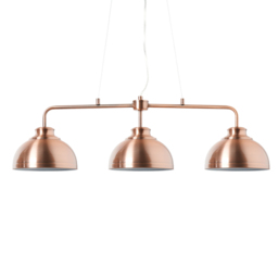 Brooklyn 3 Light Industrial Ceiling Pendant Bar - Rose Gold - thumbnail 1