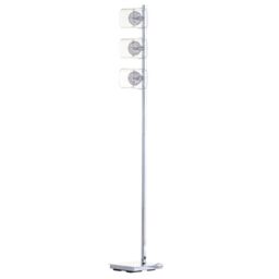 Verona 3 Light Wire Globe with Glass Shade Floor Lamp - Chrome