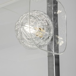 Verona 3 Light Wire Globe with Glass Shade Floor Lamp - Chrome - thumbnail 4