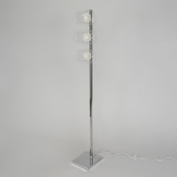 Verona 3 Light Wire Globe with Glass Shade Floor Lamp - Chrome - thumbnail 3