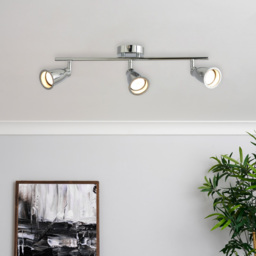 Taurus 3 Light Bathroom Ceiling Spotlight Bar - Chrome - thumbnail 5