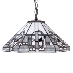 Tiffany by Tiff 3 Light 40cm Art Deco Ceiling Pendant - Antique Brass - thumbnail 2