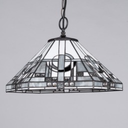 Tiffany by Tiff 3 Light 40cm Art Deco Ceiling Pendant - Antique Brass - thumbnail 4