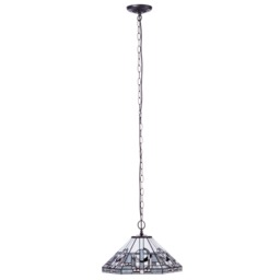 Tiffany by Tiff 3 Light 40cm Art Deco Ceiling Pendant - Antique Brass - thumbnail 7