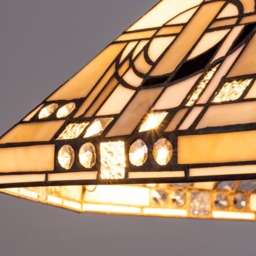Tiffany by Tiff 3 Light 40cm Art Deco Ceiling Pendant - Antique Brass - thumbnail 5