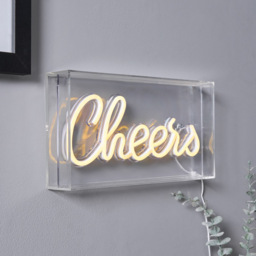Glow LED Cheers Acrylic Neon Style Light Box - White - thumbnail 6