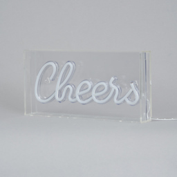 Glow LED Cheers Acrylic Neon Style Light Box - White - thumbnail 3