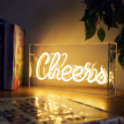Glow LED Cheers Acrylic Neon Style Light Box - White - thumbnail 5