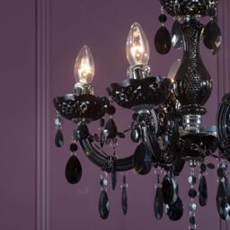 Marie Therese 5 Light Dual Mount Chandelier - Black with LED Bulbs - thumbnail 4