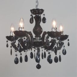 Marie Therese 5 Light Dual Mount Chandelier - Black with LED Bulbs - thumbnail 2
