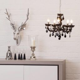 Marie Therese 5 Light Dual Mount Chandelier - Black with LED Bulbs - thumbnail 5