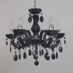 Marie Therese 5 Light Dual Mount Chandelier - Black with LED Bulbs - thumbnail 3