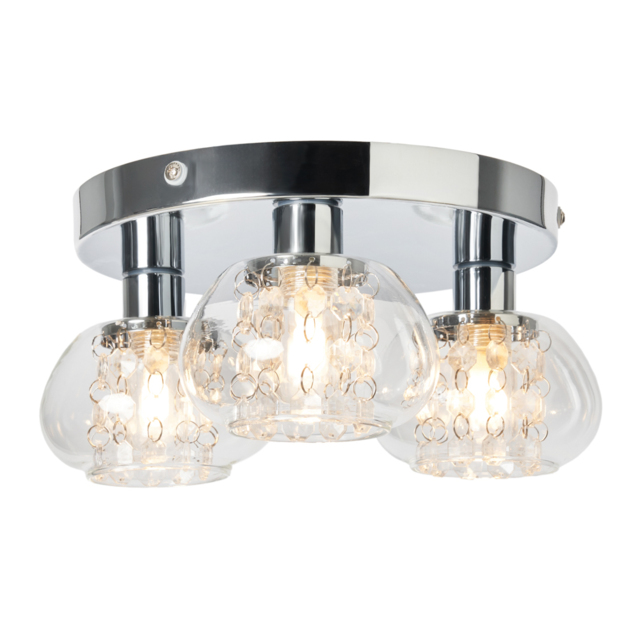 Lillian 3 Light Bathroom Flush Ceiling Light - Chrome - image 1