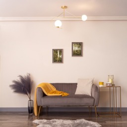 Nik 2 Light Semi Flush Ceiling Bar - Satin Brass - thumbnail 5