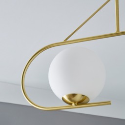 Nik 2 Light Semi Flush Ceiling Bar - Satin Brass - thumbnail 4