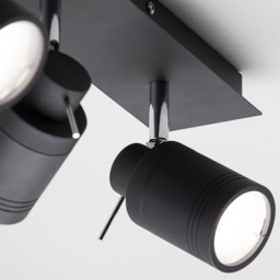 Hugo 4 Light Bathroom Ceiling Spotlight Bar - Matte Black - thumbnail 4