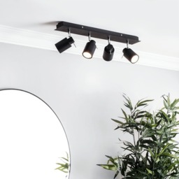 Hugo 4 Light Bathroom Ceiling Spotlight Bar - Matte Black - thumbnail 5