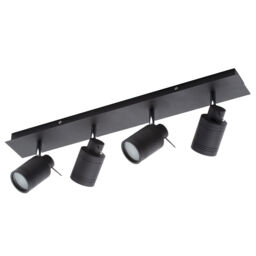 Hugo 4 Light Bathroom Ceiling Spotlight Bar - Matte Black - thumbnail 1