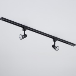 1 metre Track Light Kit with 2 Harlem Heads and LED Bulbs - Black - thumbnail 4