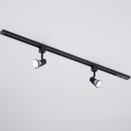 1 metre Track Light Kit with 2 Harlem Heads and LED Bulbs - Black - thumbnail 3
