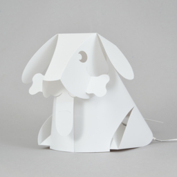 Glow Dog Origami Style Table Lamp - White - thumbnail 3