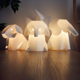 Glow Dog Origami Style Table Lamp - White - thumbnail 7