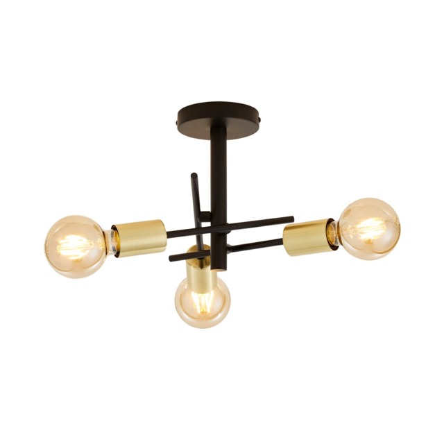 Sparro 3 Light Semi Flush Ceiling Light - Black - image 1