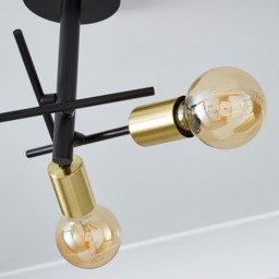 Sparro 3 Light Semi Flush Ceiling Light - Black - thumbnail 4