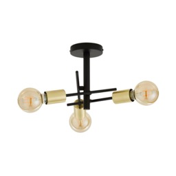 Sparro 3 Light Semi Flush Ceiling Light - Black - thumbnail 5
