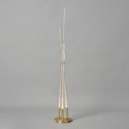 Paige 3 Arm LED Bubble Floor Lamp - Satin Brass - thumbnail 2
