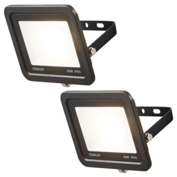 2 Pack of Stanley 30 Watt LED Slimline Outdoor Flood Light - Black - thumbnail 1