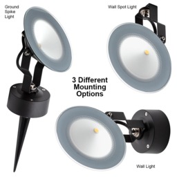 Wallis 12 Watt Outdoor LED Spike, Spot or Wall Light - Black - thumbnail 6