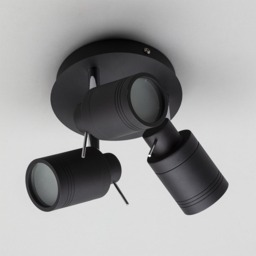 Hugo 3 Light Bathroom Ceiling Spotlight Plate - Matte Black - thumbnail 3