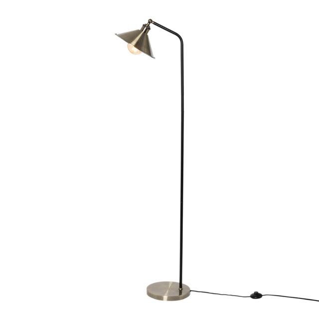 Danica 1 Light Industrial Style Floor Lamp - Antique Brass - image 1