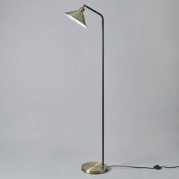 Danica 1 Light Industrial Style Floor Lamp - Antique Brass - thumbnail 3