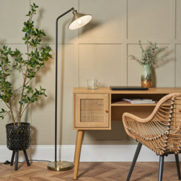 Danica 1 Light Industrial Style Floor Lamp - Antique Brass - thumbnail 7