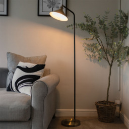 Danica 1 Light Industrial Style Floor Lamp - Antique Brass - thumbnail 9