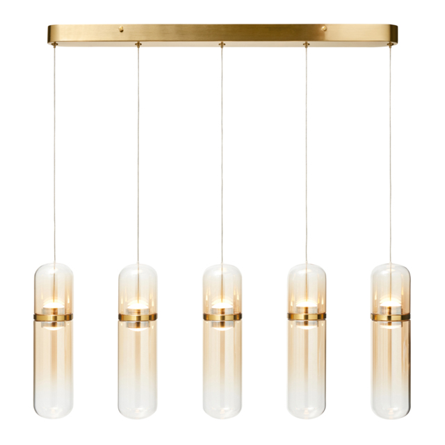 Visconte Bjorn LED 5 Light Glass Diner Bar Pendant - Champagne - image 1
