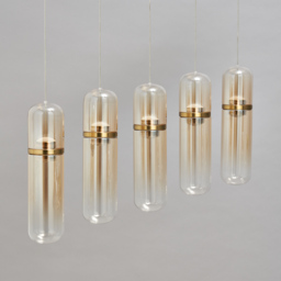 Visconte Bjorn LED 5 Light Glass Diner Bar Pendant - Champagne - thumbnail 3