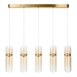 Visconte Bjorn LED 5 Light Glass Diner Bar Pendant - Champagne - thumbnail 5