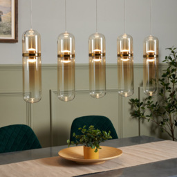 Visconte Bjorn LED 5 Light Glass Diner Bar Pendant - Champagne - thumbnail 7