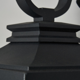 Viktor Oversized Seeded Glass Outdoor Lantern Wall Light - Black - thumbnail 4