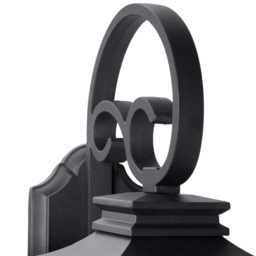 Viktor Oversized Seeded Glass Outdoor Lantern Wall Light - Black - thumbnail 9