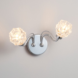 Zia 2 Arm Bathroom Wall Light - Chrome - thumbnail 2