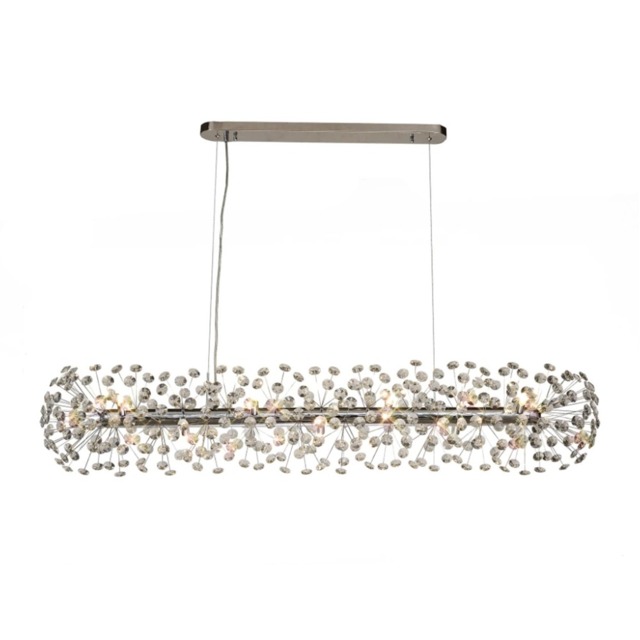 Visconte Scoppio de Stelle 14 Light Oblong Crystal Ceiling Pendant - Chrome