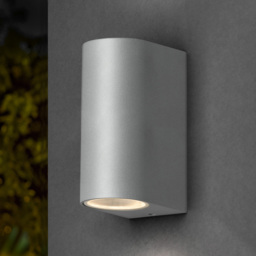 Irwell 2 Light Up and Down Outdoor Wall Light - Silver - thumbnail 5