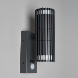 Veda 2 Light Outdoor Up and Down Wall Light with PIR Sensor - Anthracite - thumbnail 3