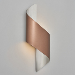 Visconte Troyes Small Wavy LED Wall Light - Brown and Chrome - thumbnail 2