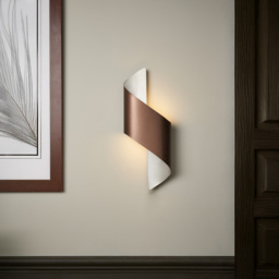 Visconte Troyes Small Wavy LED Wall Light - Brown and Chrome - thumbnail 5