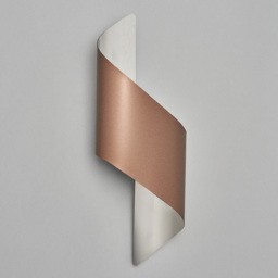 Visconte Troyes Small Wavy LED Wall Light - Brown and Chrome - thumbnail 3